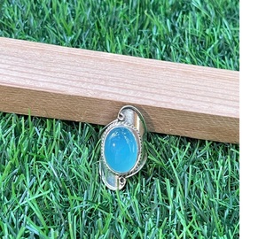 Aqua Blue Calci Sterling Silver Boho Declaración Anillo Hecho a mano Bohemia Joyería Regalo para ella Joyería de plata - Product Image 3