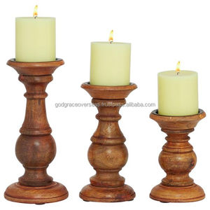 Elegant Wooden Lantern <b>Candle</b> Holders Handmade Christmas Boho Home Decor <b>Set</b> - Product Image 3