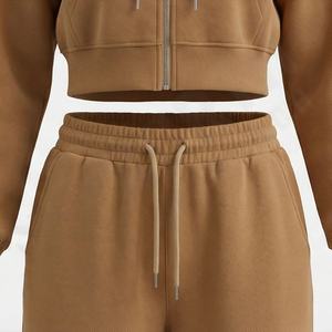 Conjunto Deportivo de Dos Piezas para Mujer con Logotipo Personalizado, Sudadera de Manga Larga, Pantalones Deportivos, Sudadera Corta con Cremallera y Capucha - Product Image 5