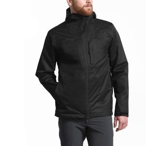 100% Polyester taffetas imperméable à manches longues col montant veste de pluie noir haute rue Style pour l'hiver saison des pluies - Product Image 2