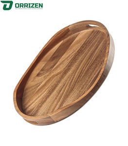 Plateau en bois d'acacia naturel écologique avec poignées pour servir et afficher - Product Image 3