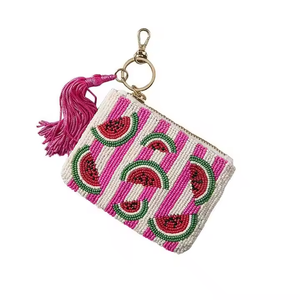 Bolsa bordada para monedas con cuentas de semillas multicolores de la India, bolsa para monedas hecha a mano para mujeres y niñas de MD HANDICRAFTS - Product Image 1