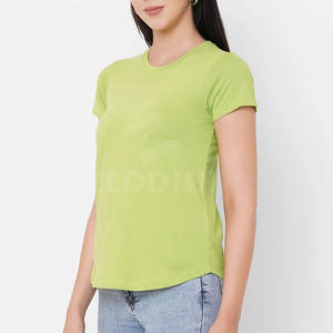 2025 último diseño verano Casual mujer camiseta algodón poliéster venta al por mayor logotipo personalizado camiseta - Product Image 2