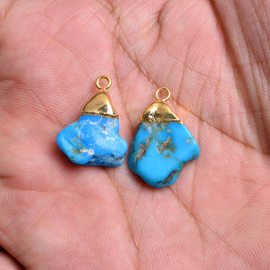 Natural <b>Turquoise</b> Raw Pendant <b>Necklace</b> Crystal Blue Gemstone Jewelry Healing Crystal December Birthstone - Product Image 4