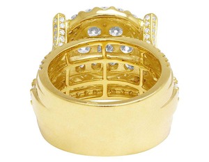 Anillo de Hombre con Diseño de Domo Redondo, Fabricado en Oro Amarillo de 10K, con Diamantes Cultivados en Laboratorio, para Moda Hip Hop - Product Image 6