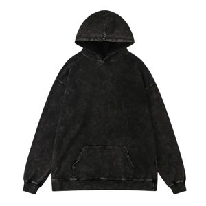 Jersey de lavado ácido de peso pesado personalizado de fabricante OEM, Sudadera con capucha de ajuste Vintage de gran tamaño, bordado de diamantes de imitación para el verano - Product Image 1