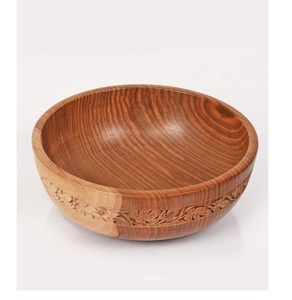 Tazón para Servir Alimentos de Madera de Acacia de Nuevo Diseño Más Vendido, Tazón para Servir Decorativo Hecho a Mano con Diseño Elegante. - Product Image 3
