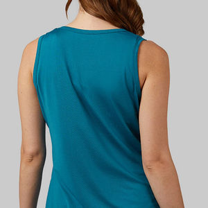 Haute qualité 100% coton Jersey débardeurs pour femmes couleur unie vêtements de sport d'été grande taille avant côté fente Racerback vêtements de sport - Product Image 3