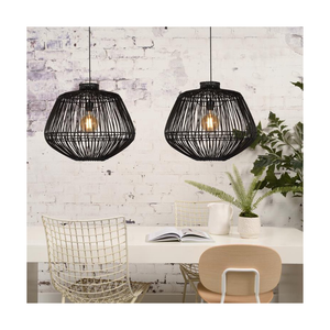 เวียดนามผู้ผลิตขายส่งจี้ 100% เป็นมิตรกับสิ่งแวดล้อม Handทอหวายธรรมชาติโคมระย้าหวายโคมไฟ - Product Image 1