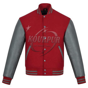 High Quality Men's Varsity <b>Jacket</b> Featuring Embroidered Varsity <b>Jacket</b> With <b>Leather</b> Sleeves And pockets - Product Image 1