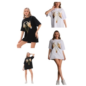 T-shirt en coton tricoté épais à imprimé logo diamant, style streetwear estival, grandes tailles - Product Image 3