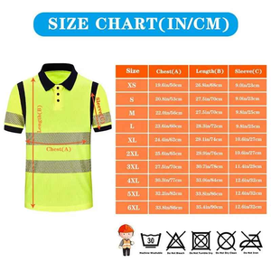 Class 2 <b>Hi</b> <b>Vis</b> Reflective Half Sleeve High Visibility Stretch Polo Workwear TShirt Safety Clothing Work Tshirt Men Workwear Polo - Product Image 6