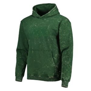 Acid Washed Men Distress Hoodies 100% Cotton Custom Graphic Printed Logo Hoodies Oversized Drop Shoulder Pullover Streetwear - Product Image 1