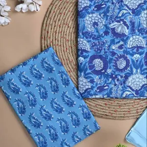 Hand block printed 100% cotton Fabric for Dress Clothing wholesaler by the Ecohad at factory rate Supplier india textile