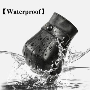 ถุงมือทำงานสำหรับผู้ชายในฤดูหนาวหนัง PU พร้อมผ้ากำมะหยี่และหน้าจอสัมผัสสีดำกันลมและให้ความอบอุ่นสำหรับกิจกรรมกลางแจ้งการขับขี่ในฤดูใบไม้ร่วง - Product Image 4