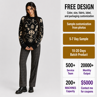 Pull FNJIA pour femme, motif Lune de Récolte, noir, tricot jacquard Halloween, col rond, manches longues, crâne, citrouille, fantôme, vente en gros OEM