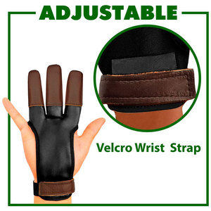 Gants de tir à l'arc en cuir véritable personnalisables les plus vendus, style moderne et traditionnel, gants de protection à trois doigts - Product Image 2