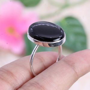 925 Sterling Silver Fine Oval Cut <b>Black</b> <b>Onyx</b> Gemstone Classic for Weddings Parties Engagement Anniversary Other Celebrations - Product Image 3