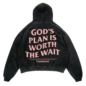 Pull à capuche femme surdimensionné 100% coton automne grande taille Style Hip Hop aspect lavé Logo personnalisé impression Streetwear Plus - Product Image 6