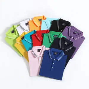 Polos à manches courtes pour hommes Polos en coton personnalisés de grande taille avec logo brodé Polos pour hommes de grande taille