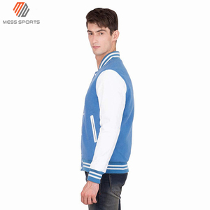 Customizable Reversible Windproof Quick-Dry Breathable Wool/Polyester Blend <b>Long</b> Sleeve Varsity <b>Jacket</b> for <b>Men</b> with Wool Lining - Product Image 3