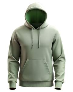 Pulls à capuche de couleur unie pour hommes, sweats en coton molletonné doux, streetwear décontracté avec poche kangourou pour l'hiver - Product Image 1