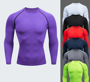 Chemise d'entraînement de compression à manches longues sur mesure pour hommes, respirante, musculation, fitness, essentiel - Product Image 6