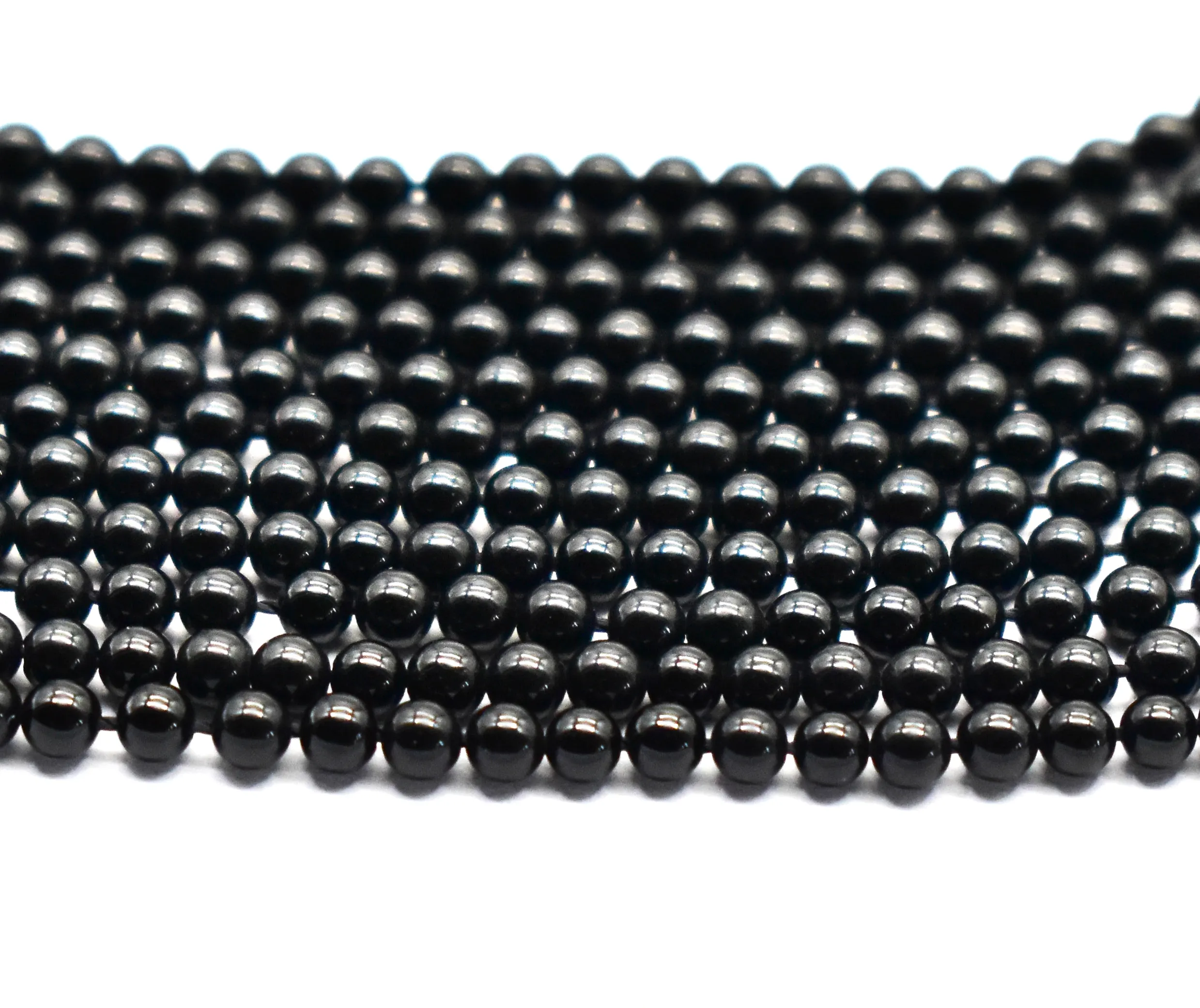 Natuurlijke Zwarte Onyx Ronde Kralen 2.5 Mm (Meer Maten Beschikbaar) 16 Inch Topkwaliteit Kristal Kralen Voor Sieraden Zwarte Agaat Kralen