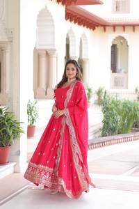 Hot Selling Beautiful Designer Women's Casual Satin Suit <b>Dress</b> with Full Sleeves for Autumn Indian Pakistani Wedding Parties - Product Image 2