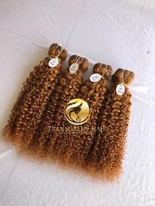 Meilleure qualité nouveau paquet de cheveux colorés couleur bouclée crépue #30 cuticule brésilienne crue alignée temple indien Remy directement de l'Inde - Product Image 5
