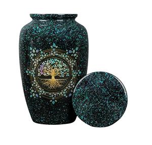 Arbre de Vie Urne de Texture de Marbre pour Cendres Humaines - Product Image 1