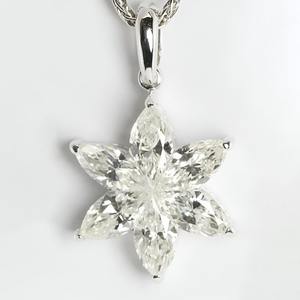 Pendentif en or massif 14 carats avec diamant de laboratoire de forme marquise de 2,0 carats, serti invisible, en forme d'étoile, design personnalisé - Product Image 1