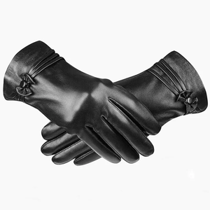Gants en cuir véritable tendance personnalisés pour femmes/hommes Nouveau design de gants d'habillage d'hiver Caractéristique d'écran tactile Style uni pour le voyage - Product Image 1