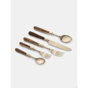 Cuchara con Mango de Madera, Elegante Cubertería de Acero Inoxidable, Perfecta para Comer en Casa, Restaurantes, Hoteles y Decoración de Mesa Rústica - Product Image 2