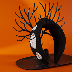 Meilleur prix, Meilleures ventes : Bandeau de sport brodé à la main avec perles de rocaille, pour le jour du match et Halloween - Product Image 3