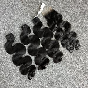 Vente en gros d'ensemble complet d'extensions de cheveux humains cambodgiens vierges 100% droits naturels de luxe Machine à double trame Source de haute qualité - Product Image 5