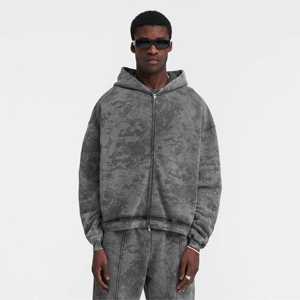 Alta calidad 100% algodón 420 GSM Heavyweight Pullover Hombres Sudadera con capucha de gran tamaño Fleece No String Hoodie Loose cropped HOODIE - Product Image 2