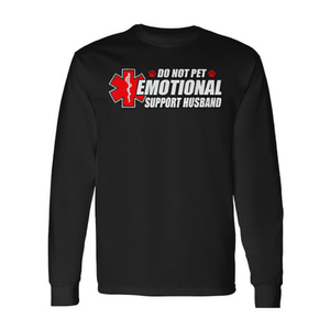 Camiseta Promocional de Manga Larga con Humor sobre el Apoyo Emocional Esencial para el Esposo - Product Image 3