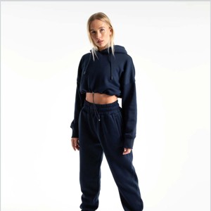 Wholesale Custom logo Cotton French <b>Terry</b> Pullover Plain Blank Women Oversize Heavyweight Crop Top <b>Bulk</b> Hoodies - Product Image 5