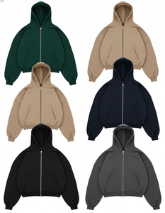 Sweat à capuche noir uni en gros - Veste ample de style streetwear pour hommes et femmes, fournisseur en gros - Product Image 5