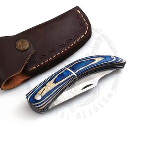 Navaja de bolsillo plegable de acero de Damasco personalizada, hecha a mano de alta calidad para acampar al aire libre y aventuras de caza - Product Image 2