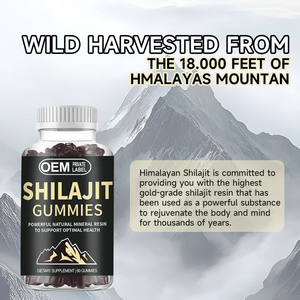 Pure Himalayan Shilajit Gummies 85 + Trace Minerals Riche en acide fulvique Stimulation de l'énergie et soutien immunitaire dans un récipient en verre Mason Jar - Product Image 3