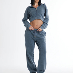 Sudadera sin Mangas con Capucha, Lavado Ácido, Deportiva, Ecológica, Transpirable, de Tela Personalizada, Sólida, de Spandex/Poliéster, al por Mayor OEM - Product Image 3