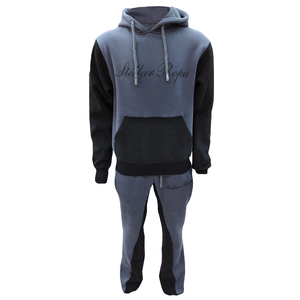 Ensemble sweat à capuche et joggers patchwork personnalisés couleur assortie surdimensionnée survêtement Streetwear décontracté ample sport survêtement pour hommes - Product Image 1