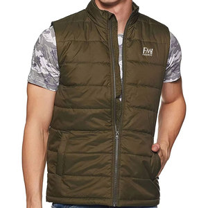 Streetwear nueva moda invierno lona a prueba de viento hombres chaleco acolchado 100% poliéster Casual con tela personalizable - Product Image 1