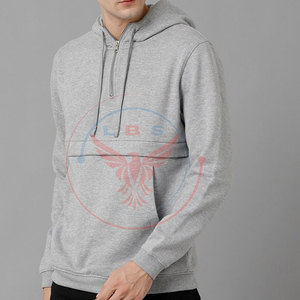 Winter <b>Men's</b> <b>Half</b>-<b>Zip</b> Hoodies Solid Color Customized Logo Eco-Friendly <b>Fleece</b> Fashion Clothing - Product Image 3