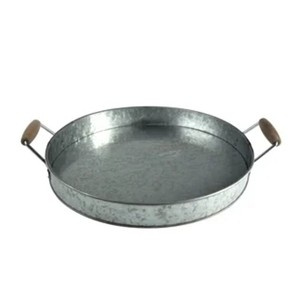 VISHAL HANDICRAFT Handcrafted <b>Large</b> Galvanized Metal Serving <b>Tray</b> Rectangular Round/Oval Shape Custom Logo for Home Hotel - Product Image 3