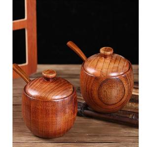 Pot à masala traditionnel en bois pour épices, herbes et condiments indiens - Product Image 4