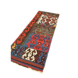 พรมขนสัตว์ทอลายเรียบสีเบจและสีน้ำตาล ลายเรขาคณิต สำหรับตกแต่งบ้าน-Paem-974 - Product Image 2