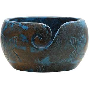 Cuenco de almacenamiento de hilo de madera redondo ecológico hecho a mano, modelo de artesanía de tejedora de estilo artístico único, cuenco de madera hecho a mano - Product Image 3